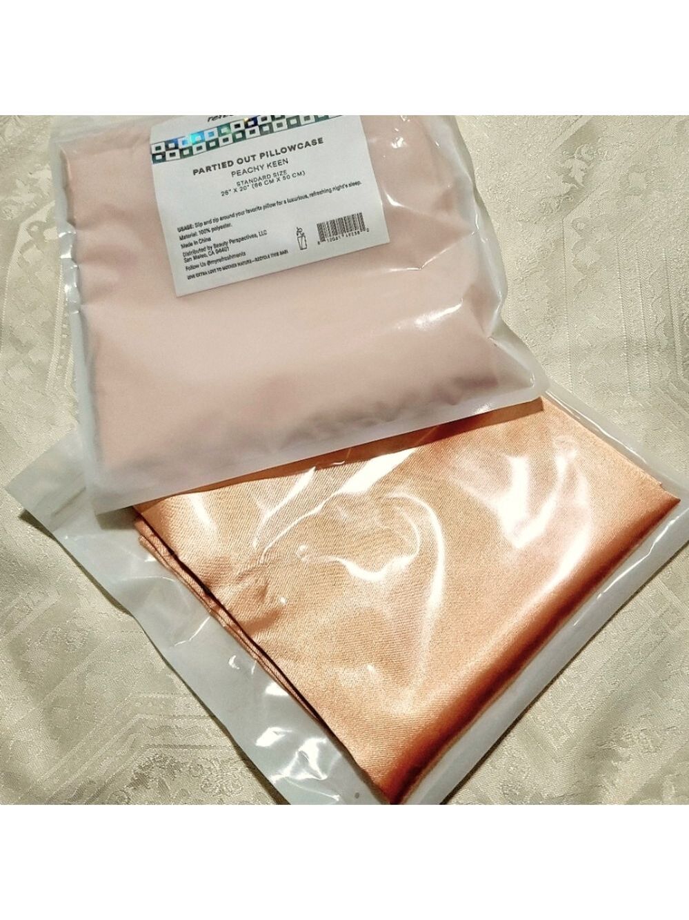 NEW! REFRESHMENTS Partied Out Pillowcase Duo in Peachy Keen in Standard Size